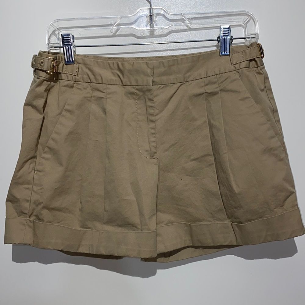 MICHAEL Michael Kors‎ Women's Tan Pleated Front Adjustable Strap Chino Shorts  8
